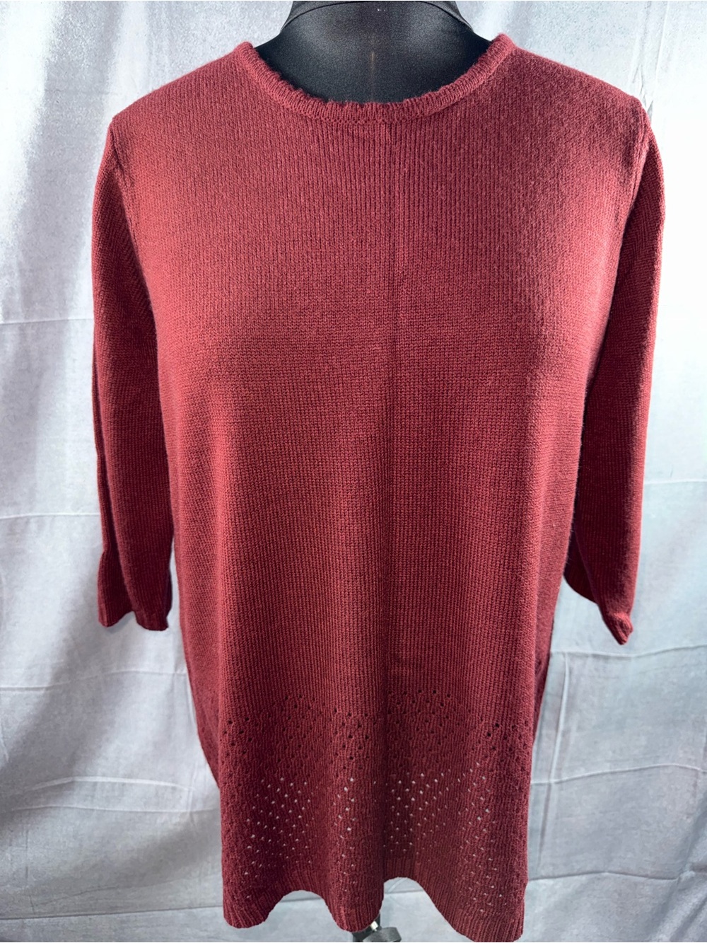 3009-Blair Women's Wine Knit Short-Sleeve Tunic